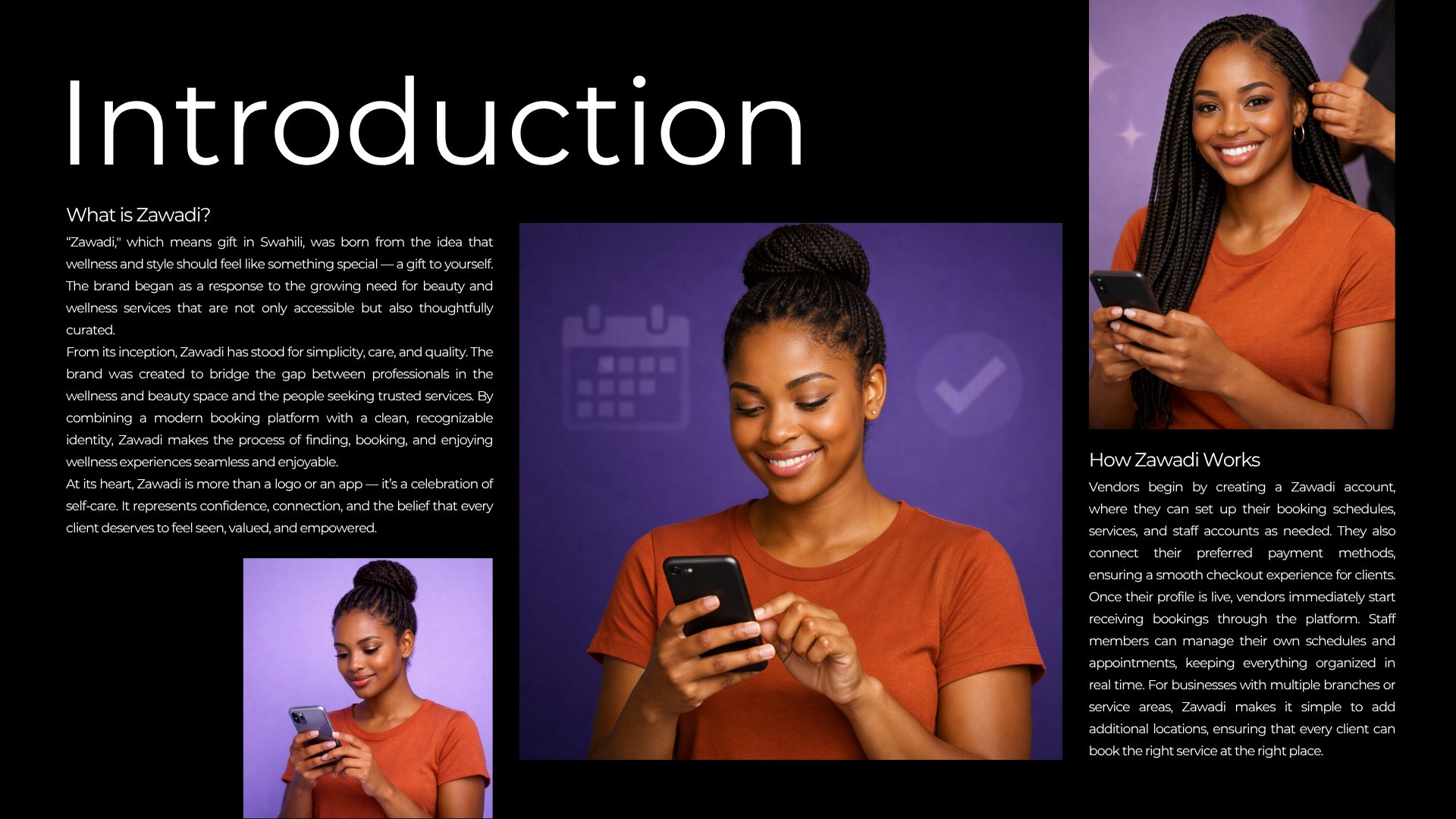 Zawadi Booking — Website mobile