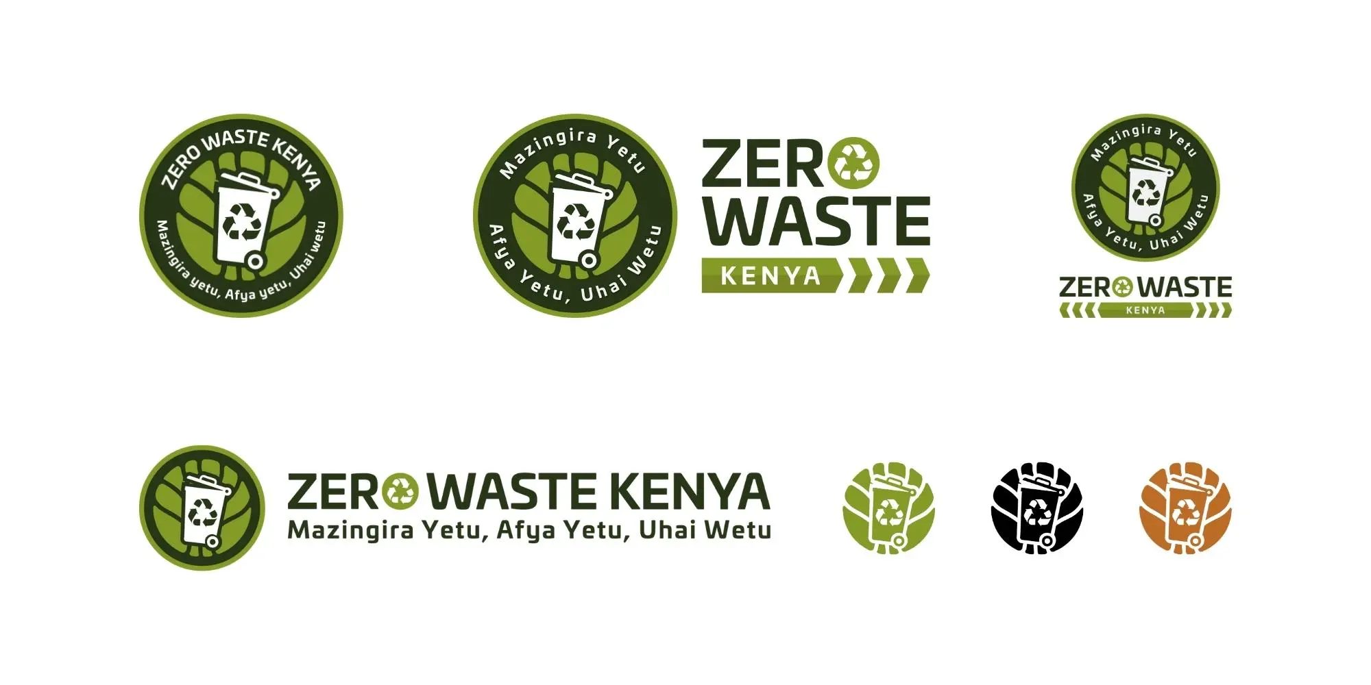 Zero Waste Kenya — Logo system and brand marks