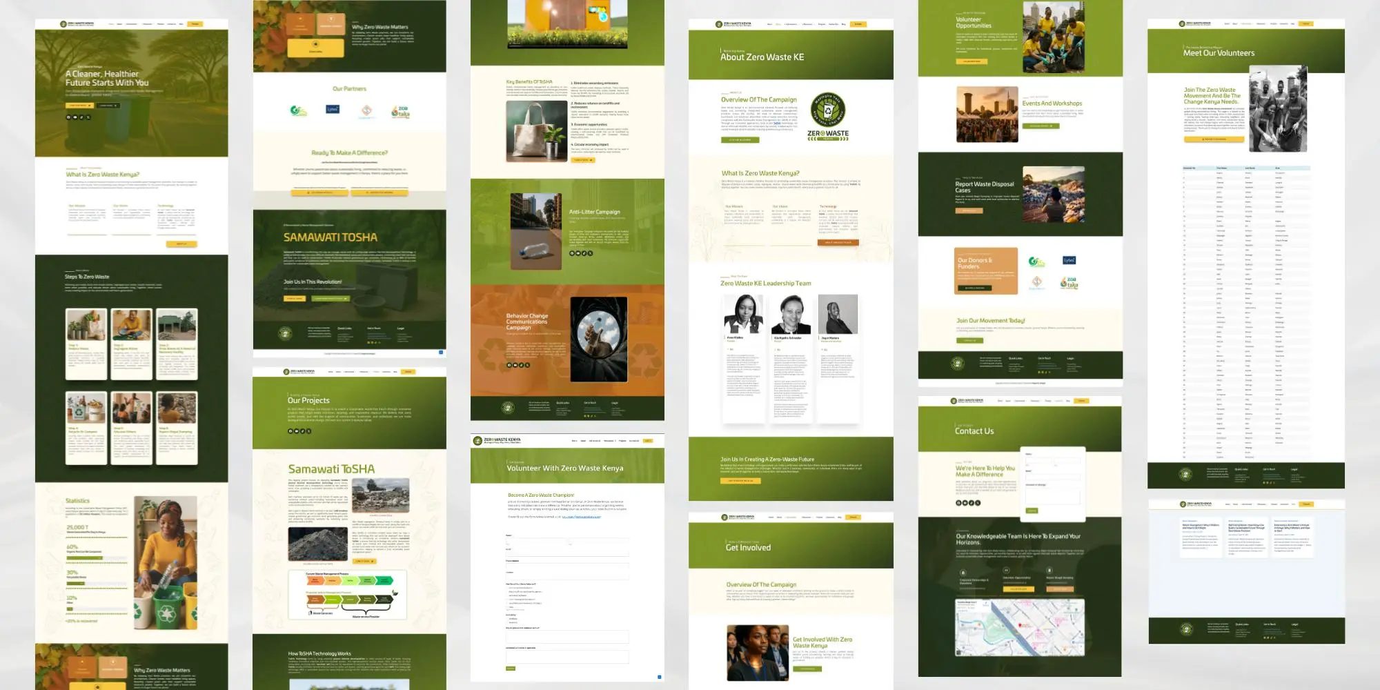Zero Waste Kenya — Full website screens
